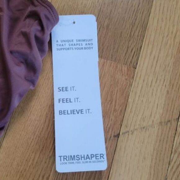 Trimshaper Color Block Brown & Black One Piece Swimsuit For Women's Size… - Picture 5 of 6